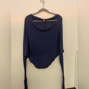 Free People Blue Pullover Sweater